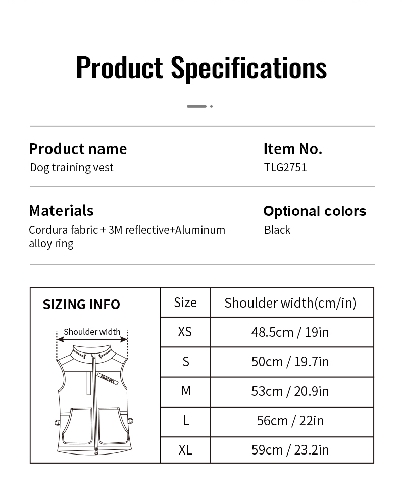 Truelove Fashionable Waterproof Protective Reflective Cloth Multi-Pockets Pet Dog Trainer Handler Vest (TLG2751)