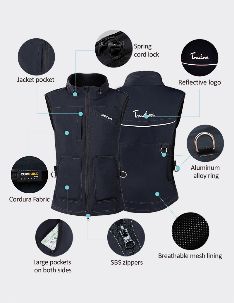 Truelove Fashionable Waterproof Protective Reflective Cloth Multi-Pockets Pet Dog Trainer Handler Vest (TLG2751)