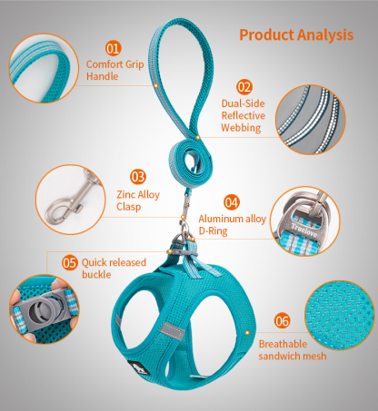 Truelove Nylon Solid Color Dog Harness Vest for Training Puppy Walking (TLH2911)