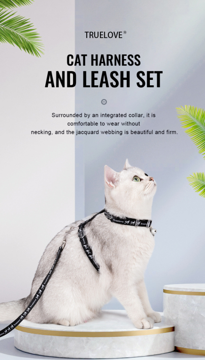 Truelove Cat Harness and Leash Set for Safe Outdoor Walks (TLH3912)
