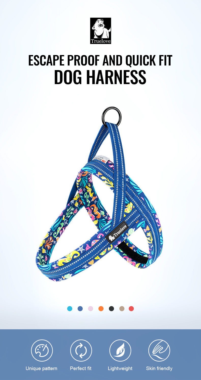 Truelove Adjustable Durable Harness with Reflective Webbing Soft Padded Harness