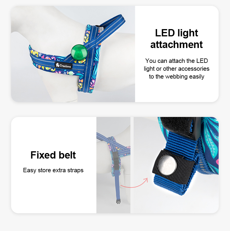 Truelove Adjustable Durable Harness with Reflective Webbing Soft Padded Harness