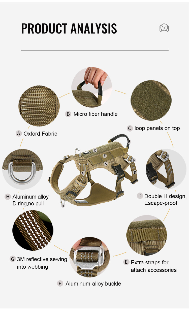 Truelove Escape-proof Reflective Tactic Dog Harness (TLH7011)