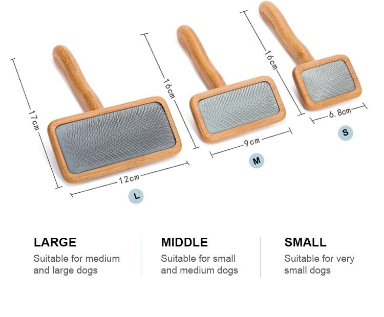 Truelove Bamboo Elegance: Stainless Steel Deep-Care Pet Comb with Ergonomic Design (TLK20131)