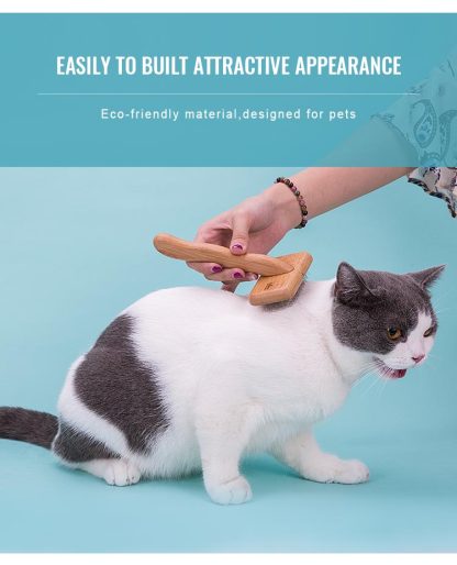 Truelove Bamboo Elegance: Stainless Steel Deep-Care Pet Comb with Ergonomic Design (TLK20131)