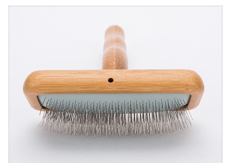 Truelove Bamboo Elegance: Stainless Steel Deep-Care Pet Comb with Ergonomic Design (TLK20131)