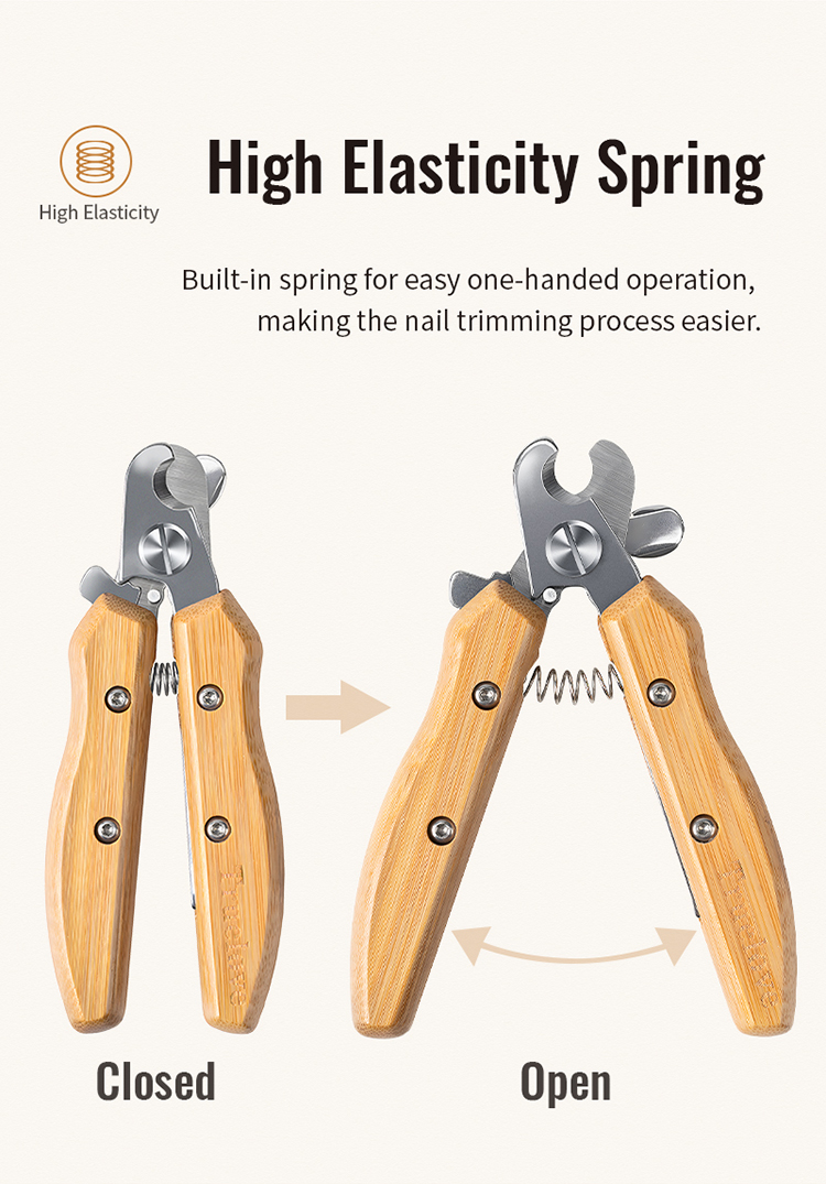 Truelove Professional Stainless Steel Dog Cat Pet Nail Clipper Novice-Friendly Bamboo Claw Scissors Pet Care Grooming Set (TLK26131)