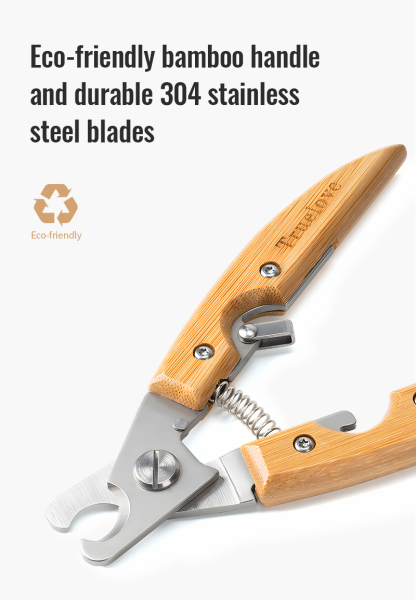 Truelove Professional Bamboo Pet Nail Clipper for Cats Dogs Eco-Friendly Stainless Steel (TLK27131)