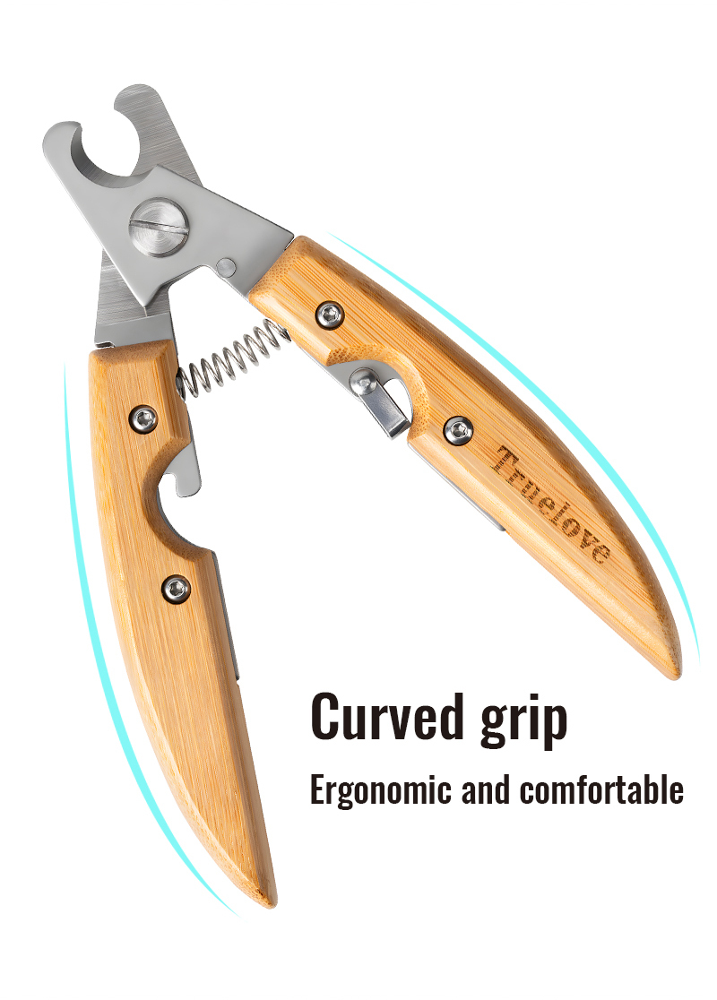 Truelove Professional Bamboo Pet Nail Clipper for Cats Dogs Eco-Friendly Stainless Steel (TLK27131)