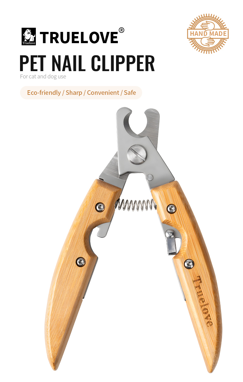 Truelove Professional Bamboo Pet Nail Clipper for Cats Dogs Eco-Friendly Stainless Steel (TLK27131)