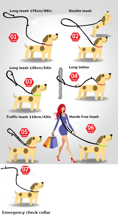 Truelove 7 in 1 Multi-Function Dog Leash (TLL2411)