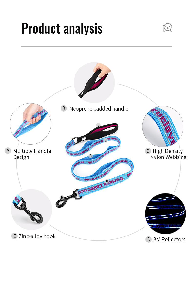 Truelove Neoprene Padded Handle Dog Leash for Comfortable Walks (TLL3071)