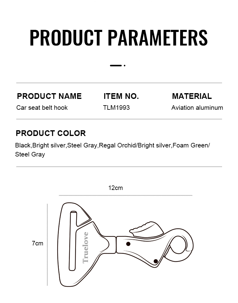 Truelove Ultra-Light Pet Car Safety Lock: Durable, Secure & User-Friendly (TLM1993)