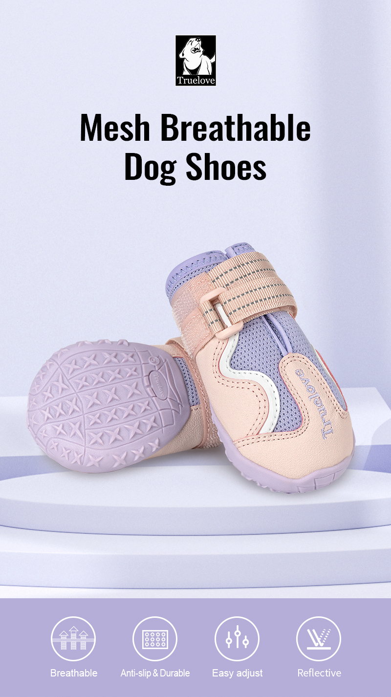 Truelove Breathable Mesh & Leather Outdoor Pet Shoes for Enhanced Paw Protection (TLS3962)