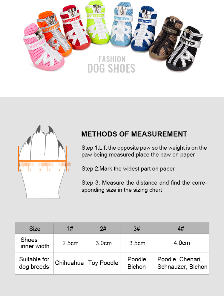 Truelove Breathable Mesh Pet Shoes for Comfort and Traction (TLS5911)