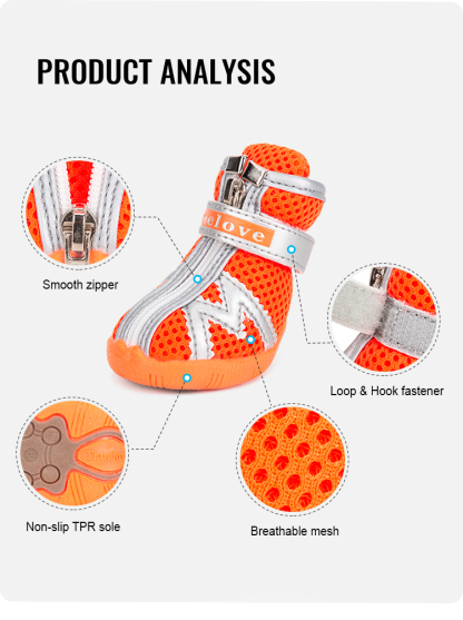 Truelove Breathable Mesh Pet Shoes for Comfort and Traction (TLS5911)