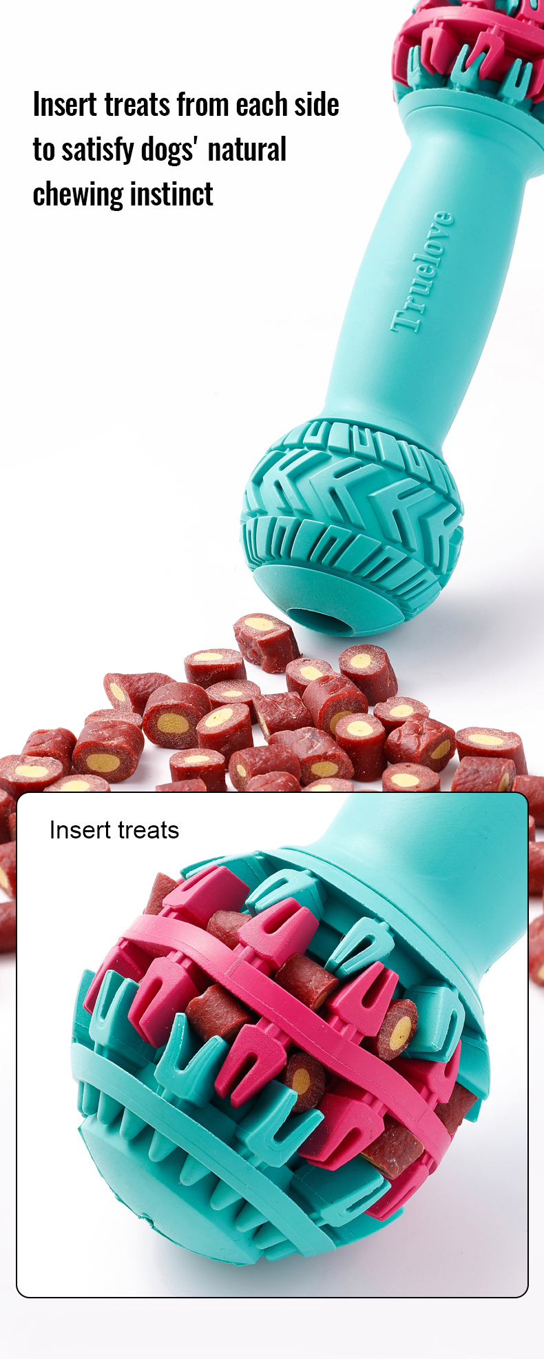 Truelove Engaging Play Non-Toxic Treat Dispenser with Rotating End (TLT2606)