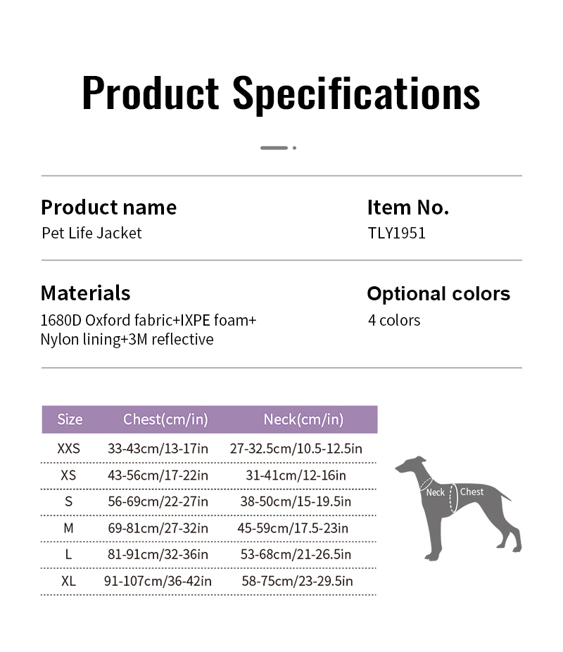 Truelove Outdoor Dog Life Jacket Stay Afloat in Style (TLY1951)