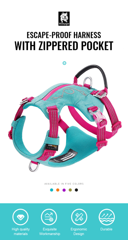 Winhyepet Escape-proof harness with zippered pocket (YH1811)