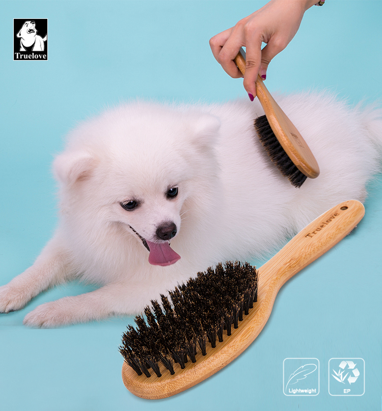 Truelove NatureTouch: Bamboo Handled Brush with Authentic Boar Bristles for Pets (TLK21131)
