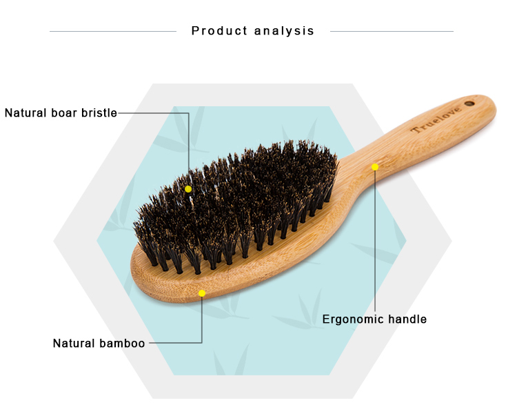 Truelove NatureTouch: Bamboo Handled Brush with Authentic Boar Bristles for Pets (TLK21131)