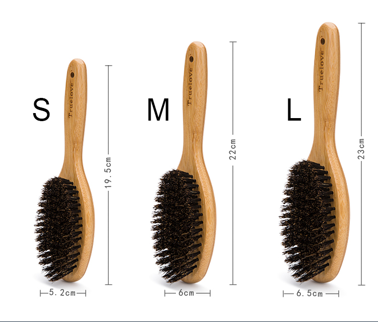 Truelove NatureTouch: Bamboo Handled Brush with Authentic Boar Bristles for Pets (TLK21131)