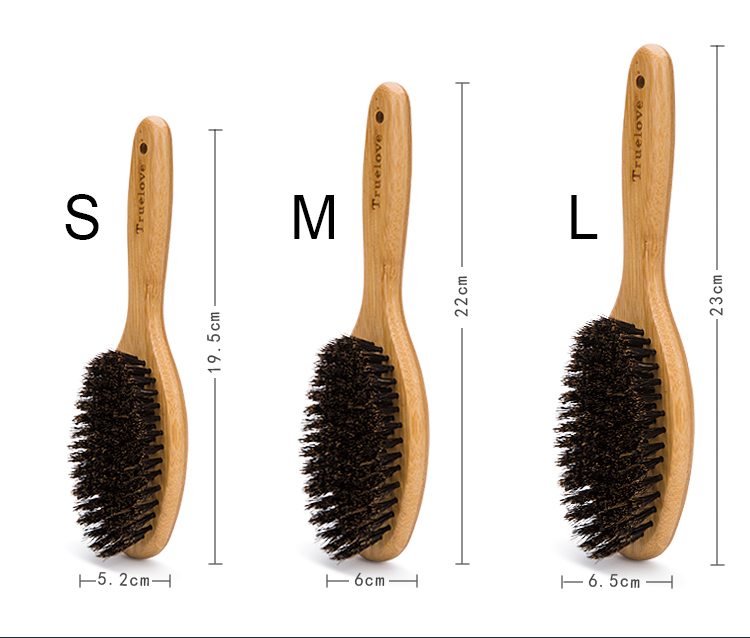 Truelove NatureTouch: Bamboo Handled Brush with Authentic Boar Bristles for Pets (TLK21131)