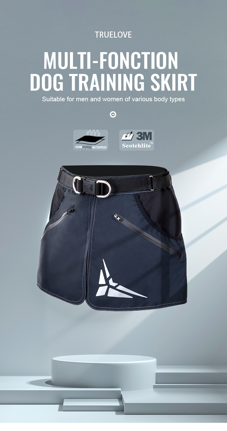 Truelove Reflective Comfortable Waterproof Multi-pocket Design Pet Trainer Dog Training Skirt (TLQ1901)