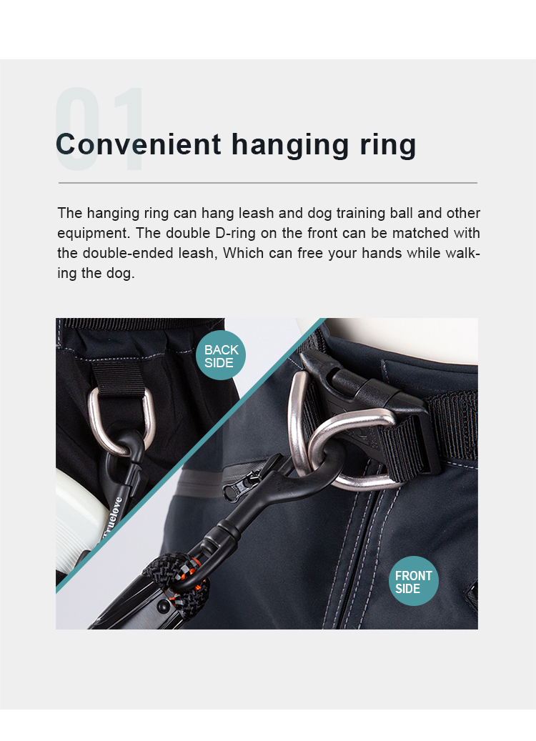 Truelove Reflective Comfortable Waterproof Multi-pocket Design Pet Trainer Dog Training Skirt (TLQ1901)