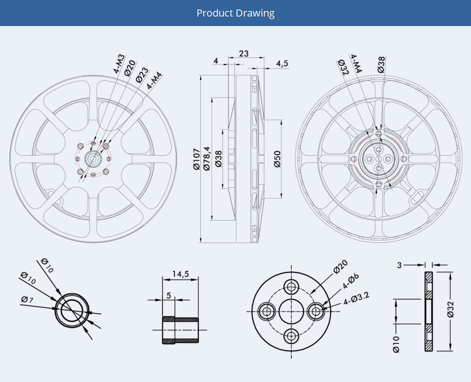 TMOTOR Antigravity MN1005 V2.0 KV90 Multirotor Motors – T-Motor