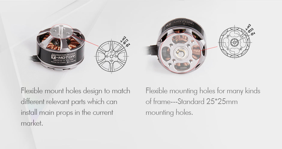 T-Motor MN3510 KV700 ドローン用ブラシレスモーター セット T-Motor MN3510 KV700 ドローン用ブラシレスモーター セット