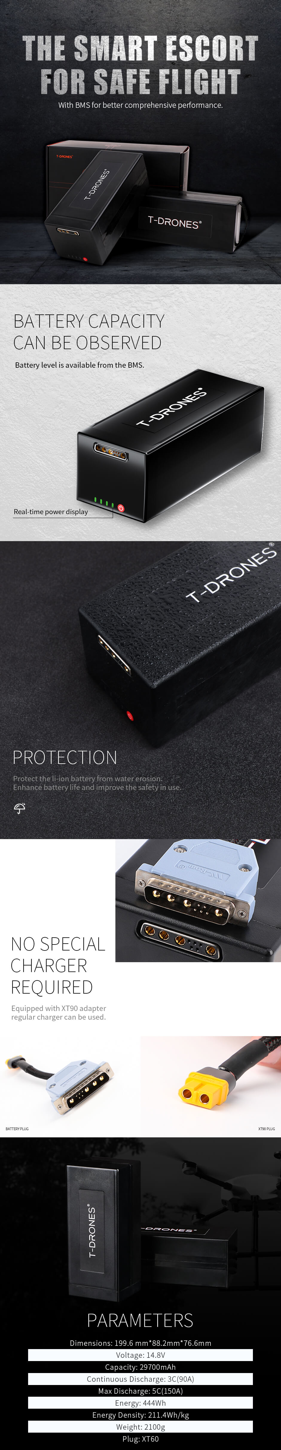 T-DRONES-Smart-4S-30Ah-Long-Endurance-Drone-Battery