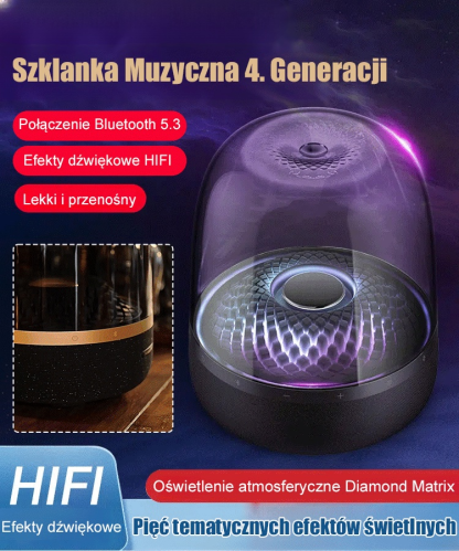 🎼 【Poczuj miliony jakości dźwięku】Nowy, przeszklony, kolorowy głośnik Bluetooth🎧W chwili, gdy zabrzmi muzyka, cały świat jest mój!