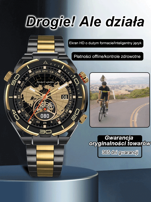 ⌚ 【Pierwsze wydanie w 2024 r.】 Inteligentny zegarek z czarnego złota! 💥Monitoruj swoje zdrowie i akcentuj swój styl!