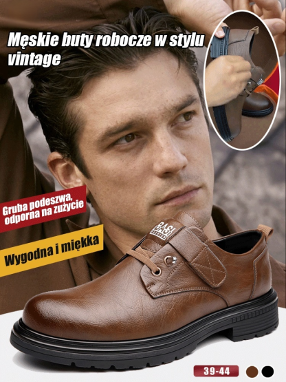 Męskie półbuty robocze w stylu retro