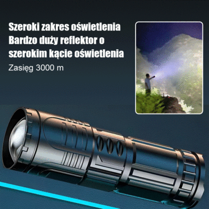🔦Nowa bojowa latarka LED🛸Jasna i dalekosiężna, z szerokim obszarem naświetlania i może oświetlać do 5000 metrów!