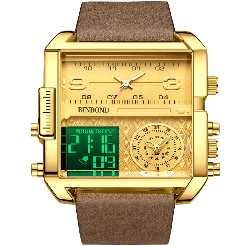 ⌚️Wielofunkcyjny kwadratowy zegarek kwarcowy z dużą tarczą💥 jest teraz w wyprzedaży na koniec roku, skorzystaj z rabatu o połowę