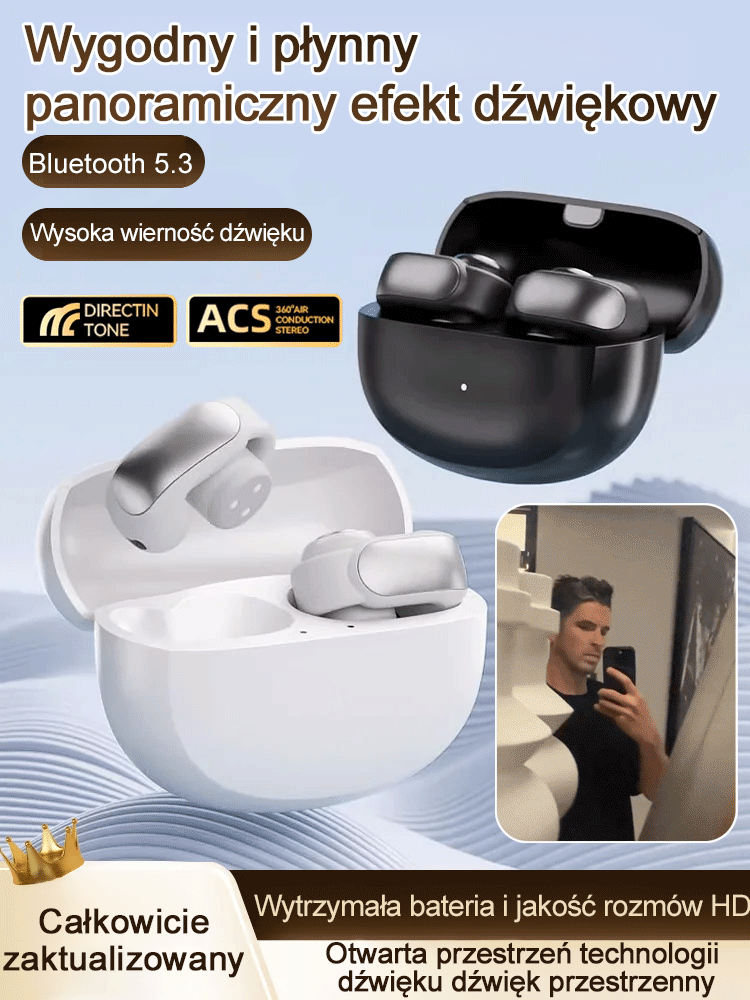 🎧Open sportowe słuchawki Bluetooth🎼po raz pierwszy wprowadzone online! Wciągające pole dźwiękowe stereo 2.0, bezstratna jakość dźwięku na poziomie CD!