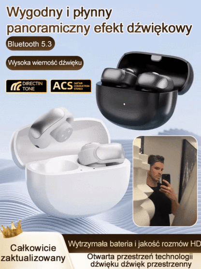 🎧Open sportowe słuchawki Bluetooth🎼po raz pierwszy wprowadzone online! Wciągające pole dźwiękowe stereo 2.0, bezstratna jakość dźwięku na poziomie CD!