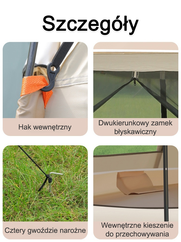W pełni automatyczny, szybko otwierający się namiot kempingowy