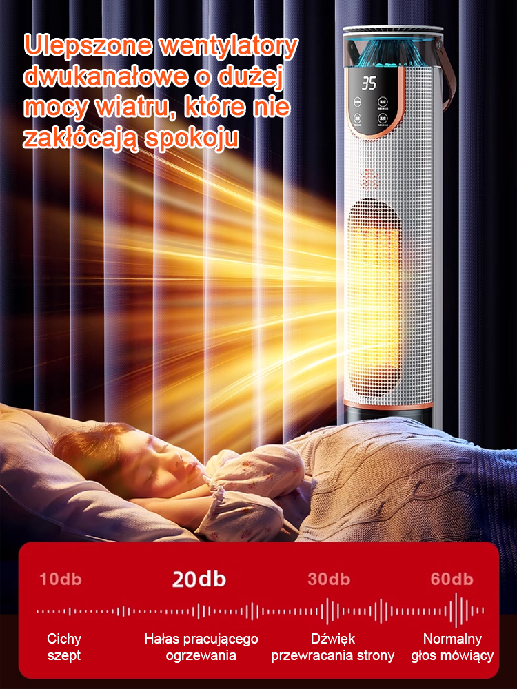 【Tylko 1 kWh w 3 dni!】💡 Grzejnik 3 w 1: Termowentylator 🔥 + Nawilżacz 💧 + Oczyszczacz Powietrza 🍃. Cichy i z termostatem! 🤫