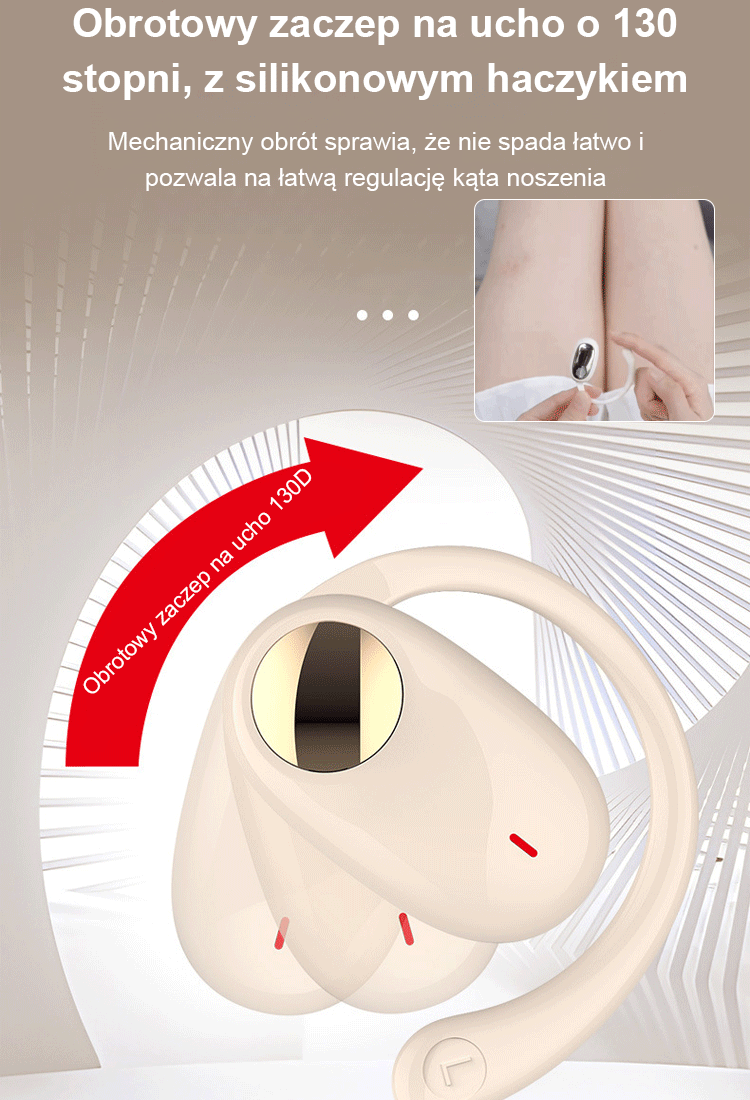 🎼 【Obrotowy dźwięk przestrzenny o 180°】 Słuchawki OWS Bluetooth🎧 zapewniają wrażenia dźwiękowe jak na koncercie!