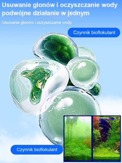 【4H środek do usuwania glonów i dezynfekcji】Środek do oczyszczania wody w basenach i akwariach
