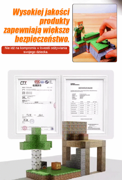 Zainspirowany „Minecraftem” 🌍Wielofunkcyjne magnetyczne klocki