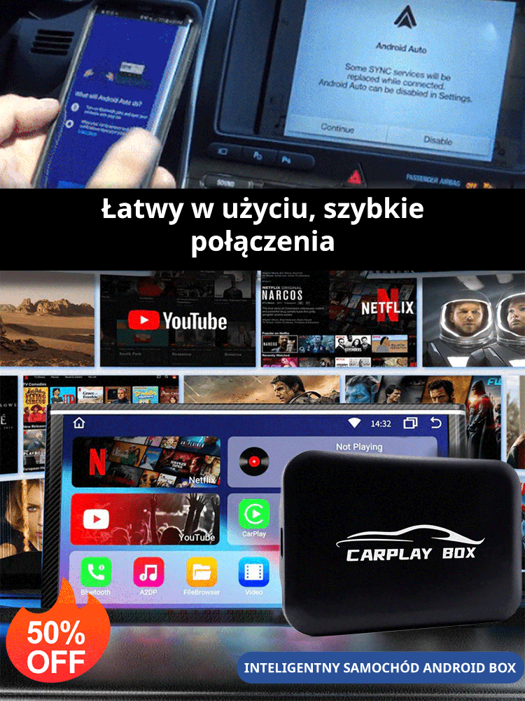 Oryginalny przewodowy do bezprzewodowego CARPLAY