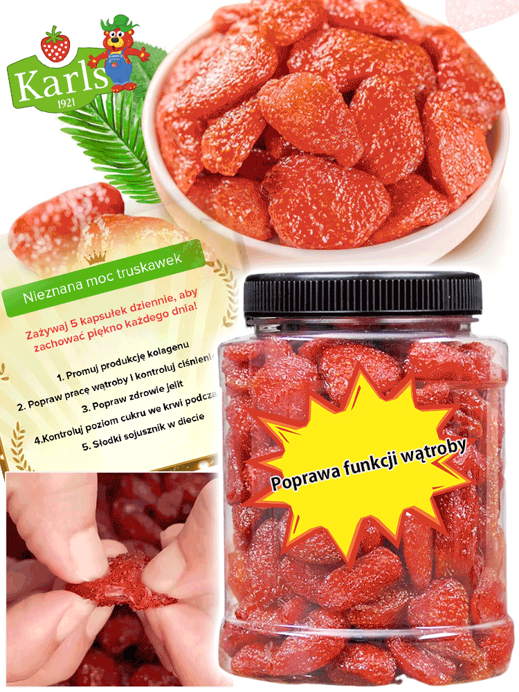 Suszone owoce truskawki premium