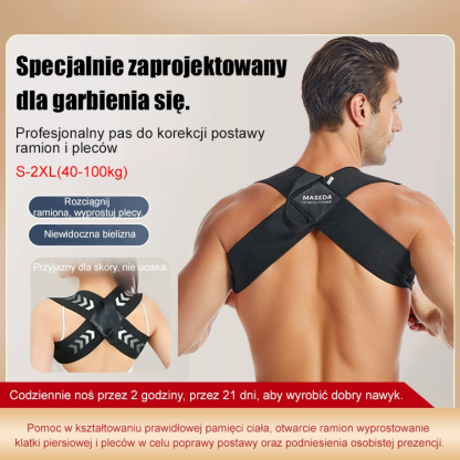 🕺Opaska treningowa z gumką💯Noś ją tylko przez dwie godziny dziennie, aby rozwinąć pamięć mięśniową, naturalnie wyprostować plecy i poprawić postawę.