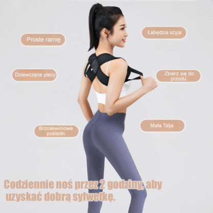 🕺Opaska treningowa z gumką💯Noś ją tylko przez dwie godziny dziennie, aby rozwinąć pamięć mięśniową, naturalnie wyprostować plecy i poprawić postawę.