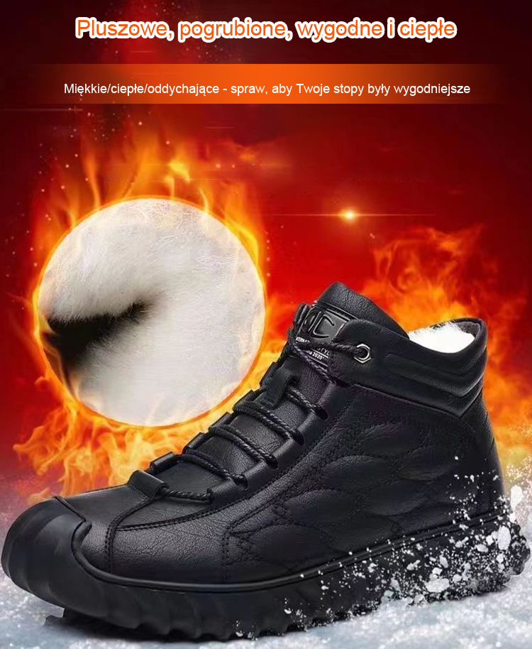 🔥Ciepłe buty narciarskie męskie👍Wykonane z wysokiej jakości skóry naturalnej, miękkie i wygodne, modne i wszechstronne