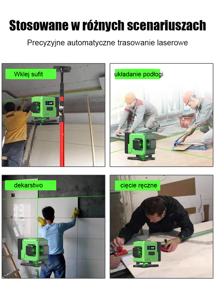 [Nowa 16-liniowa poziomica laserowa] Wystarczy lekko nacisnąć, aby rozpocząć pomiary w ciągu 3 sekund, z dokładnością do 99,98%